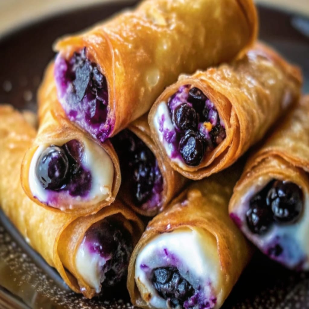 Blueberry Cream Cheese Egg Rolls – Crispy, Creamy & Irresistible 6 blueberry cream cheese egg rolls