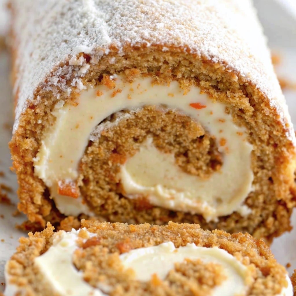 Carrot Cake Roll with Cream Cheese Frosting Filling 7 carrot cake roll perfect for any occasion.