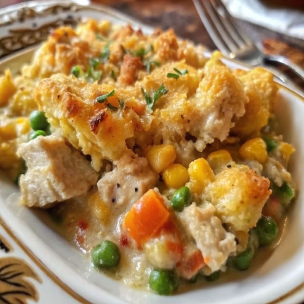 chicken cobbler dinner casserole baked