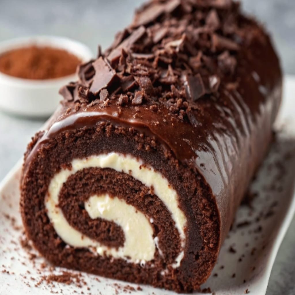 Chocolate Cake Roll with Rich Creamy Filling – Easy & Elegant Dessert 6 Chocolate Cake Roll with Rich Creamy Filling