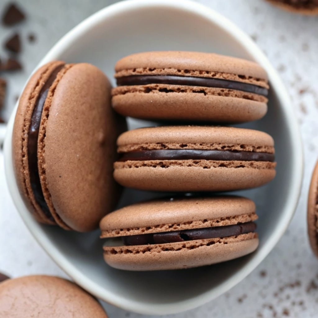 chocolate macaron recipe with ganache filling