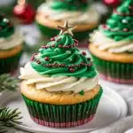 Christmas Tree Cupcakes with buttercream trees