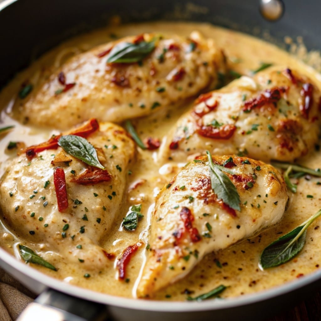 Creamy Tuscan Garlic Chicken – Best One-Pan Dinner Recipe 4 serving creamy tuscan garlic chicken