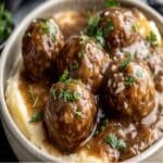 Crockpot French Onion Meatballs