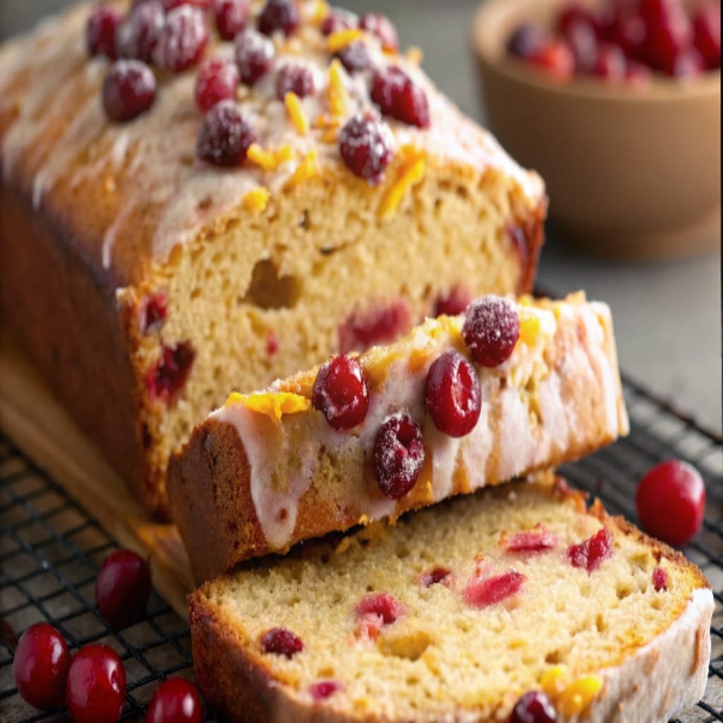 Homemade cranberry orange loave