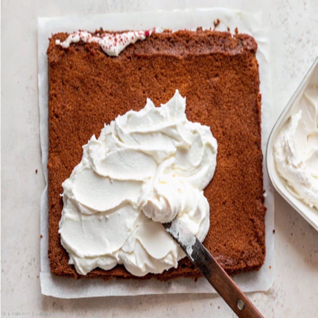 filling the Chocolate Cake Roll