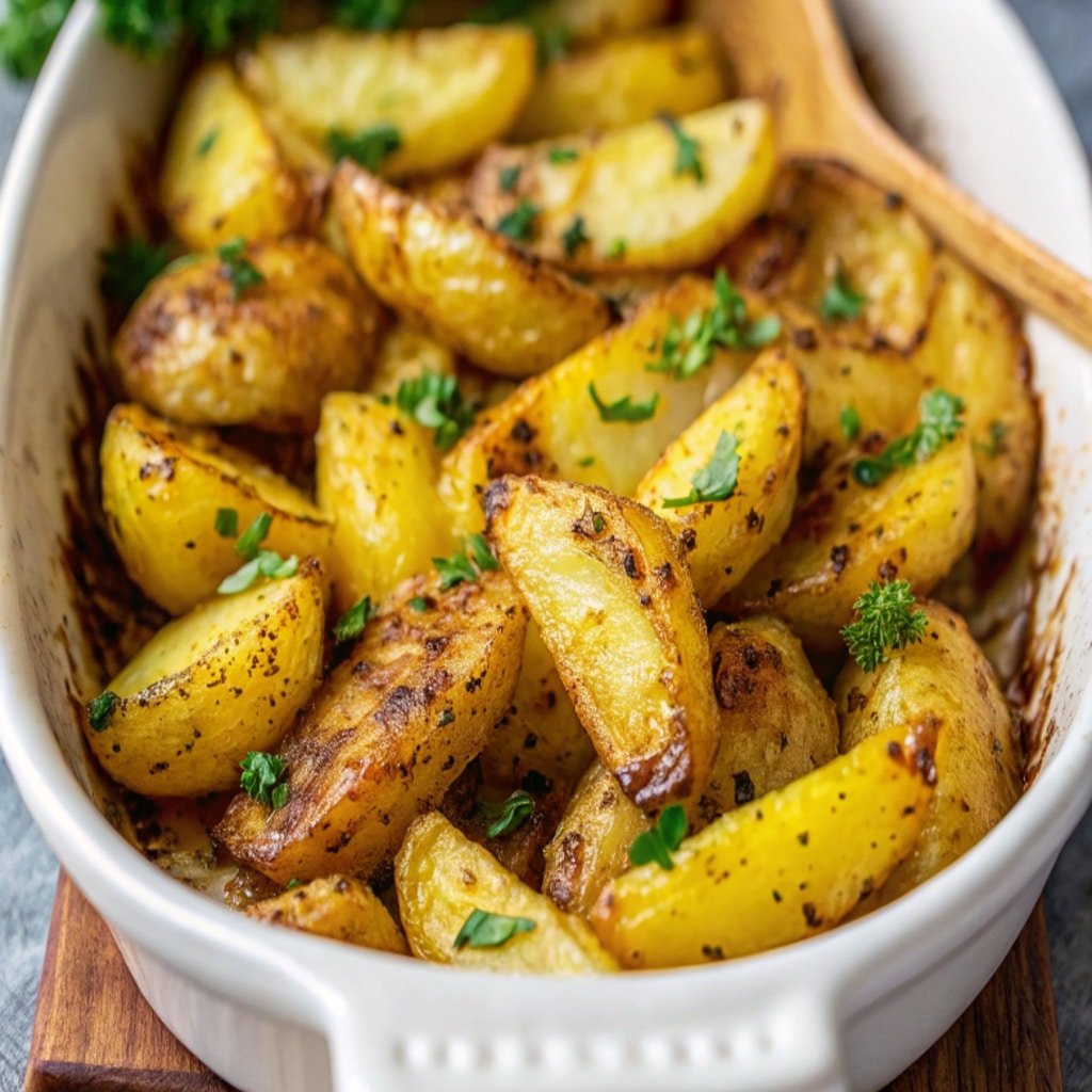 Greek Lemon Potatoes with golden crispy edges
