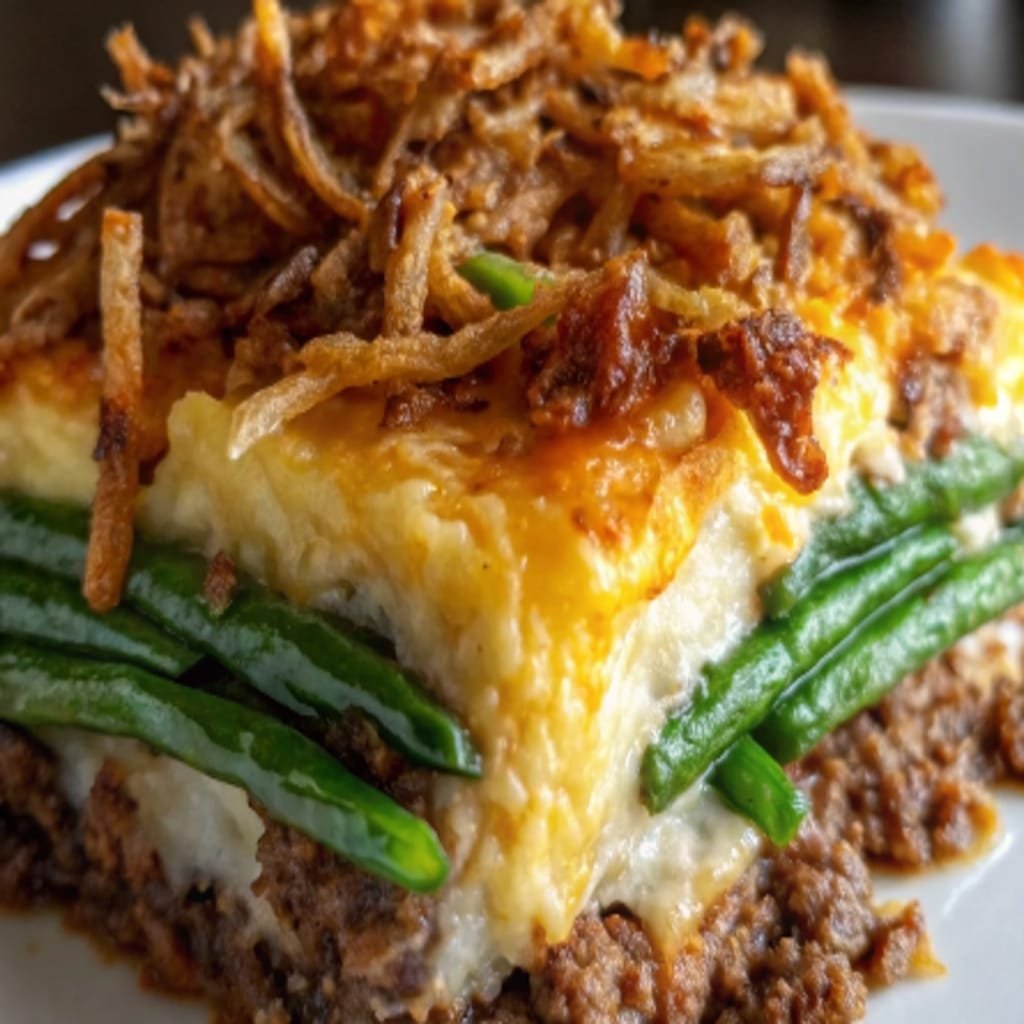 Quick Ground Beef Casserole with Green Beans – The Best Low Carb Dinner 4 Serving a cheesy ground beef and green bean casserole