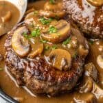 Hamburger Steak Recipe with Onion Mushroom Gravy: Cozy Skillet Comfort 5 Hamburger Steak with Onion Mushroom Gravy