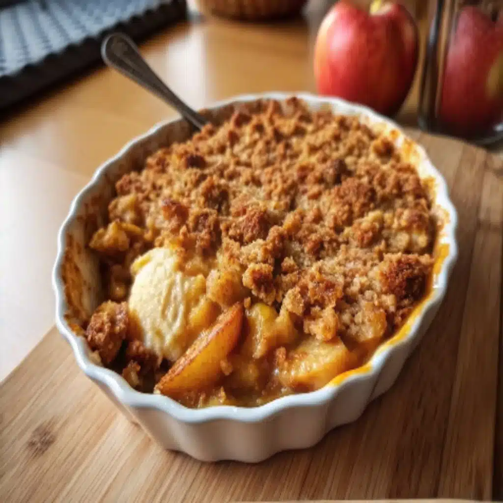 Healthy Apple Crisp – Wholesome & Comforting Fall Dessert Healthy Apple Crisp healthy apple crisp in baking dish with golden oat topping