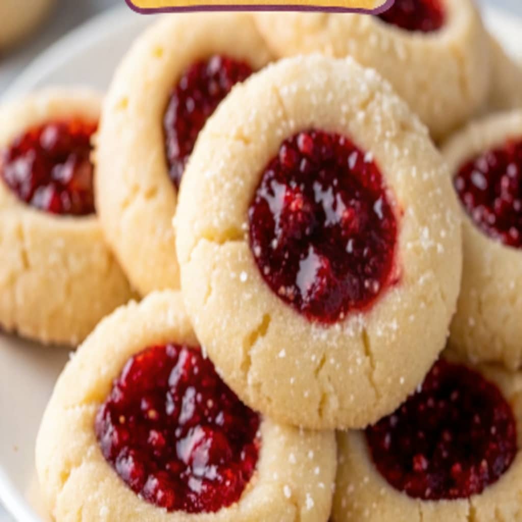 Soft Christmas Thumbprint Cookies: A Festive Jam-Filled Treat 4 Soft Christmas thumbprint cookies with jam centers
