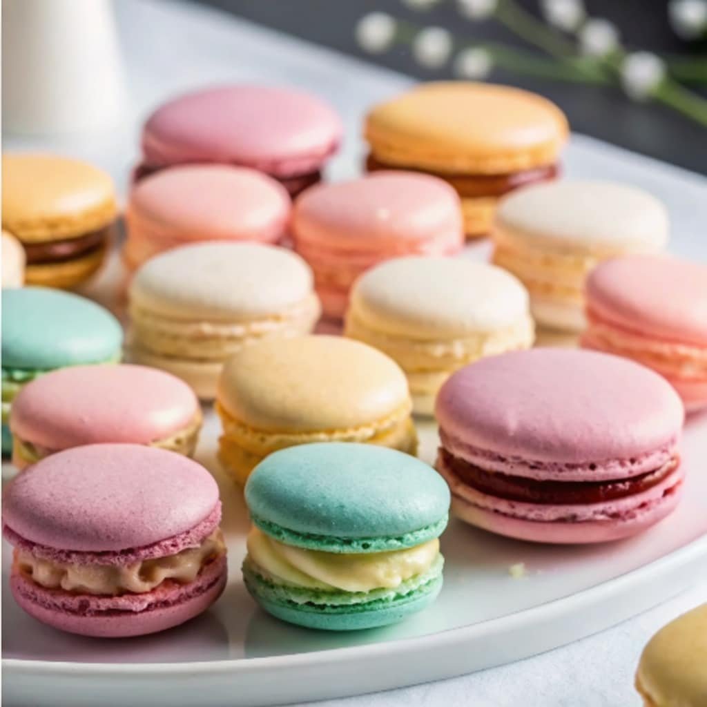Macaron Recipe for Beginners: The Ultimate Foolproof Guide 4 Five flavor styles arranged together.