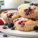 freshly baked mixed berry muffins