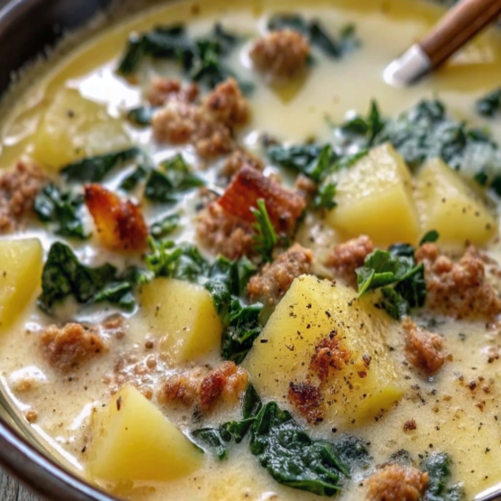 Olive Garden Zuppa Toscana soup with sausage and kale