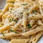One Pot Creamy Garlic Pasta: A Comforting Weeknight Hero 5 Creamy pasta with garlic butter sauce, topped with parmesan and herbs.