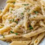 One Pot Creamy Garlic Pasta: A Comforting Weeknight Hero 5 Creamy pasta with garlic butter sauce, topped with parmesan and herbs.