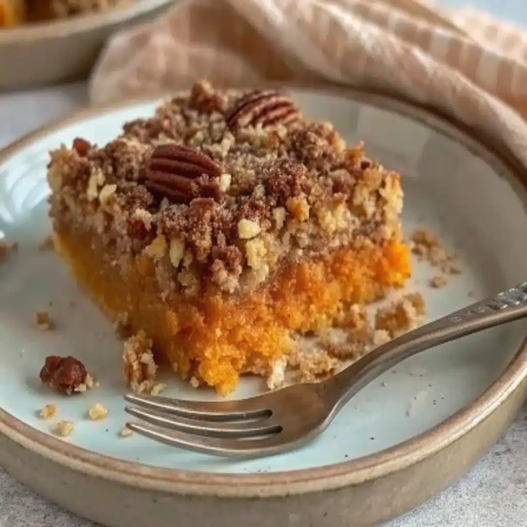 serving sweet potato casserole with pecan