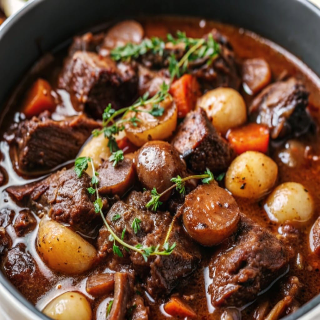 slow cooker beef bourguignon