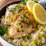 Slow Cooker Lemon Herb Chicken and Rice (Easy Crockpot Comfort Meal) Slow Cooker Lemon Herb Chicken and Rice Slow Cooker Lemon Herb Chicken and Rice in rustic bowl