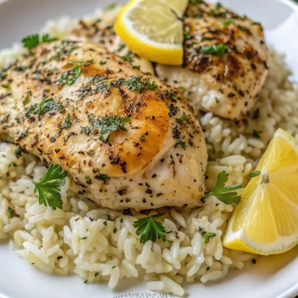 Slow Cooker Lemon Herb Chicken and Rice (Easy Crockpot Comfort Meal) 4 Plated Slow Cooker Lemon Herb Chicken and Rice