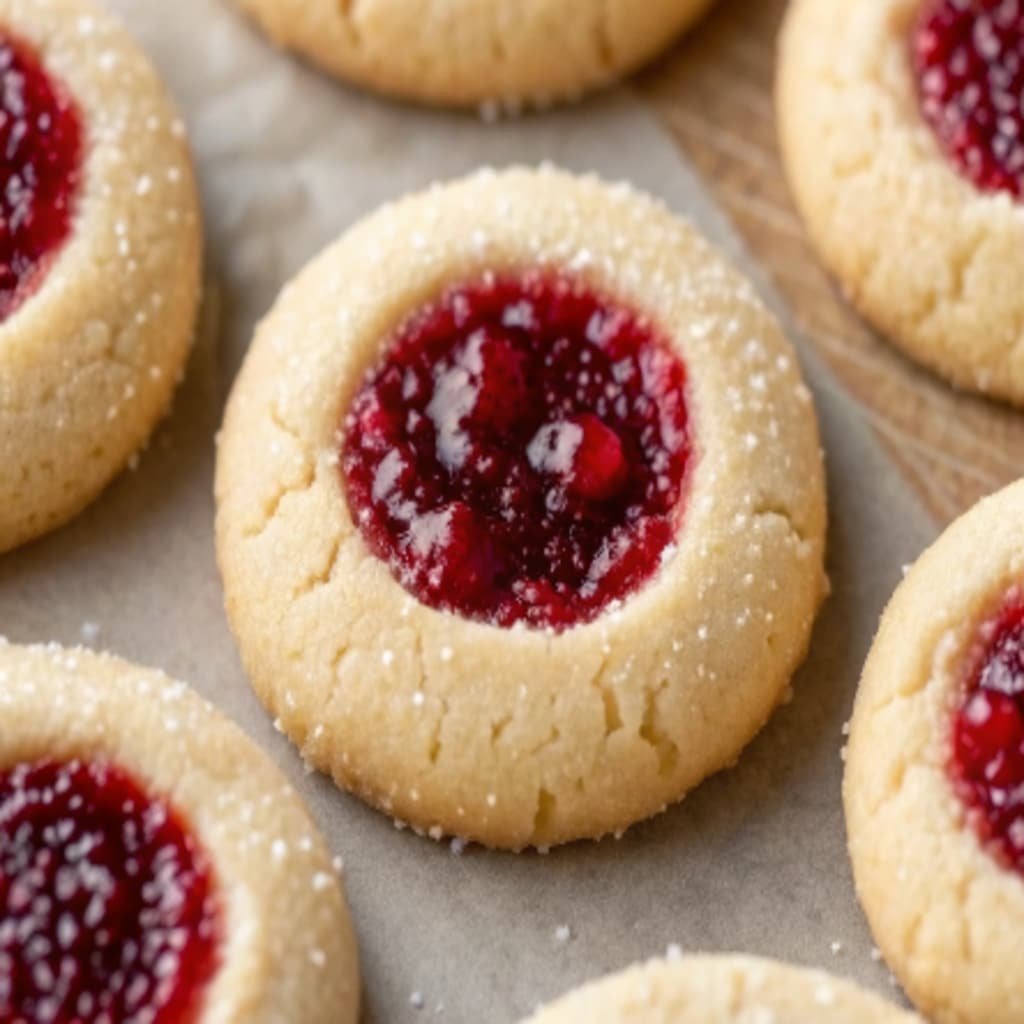 Holiday cookie tray with thumbprint cookies