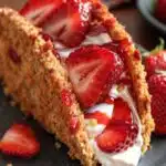 Strawberry Crunch Cheesecake Tacos – Creamy, Crunchy & Irresistible Strawberry Crunch Cheesecake Tacos trawberry crunch cheesecake tacos filled with cream and strawberries