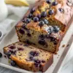 Blueberry Banana Bread sliced loaf
