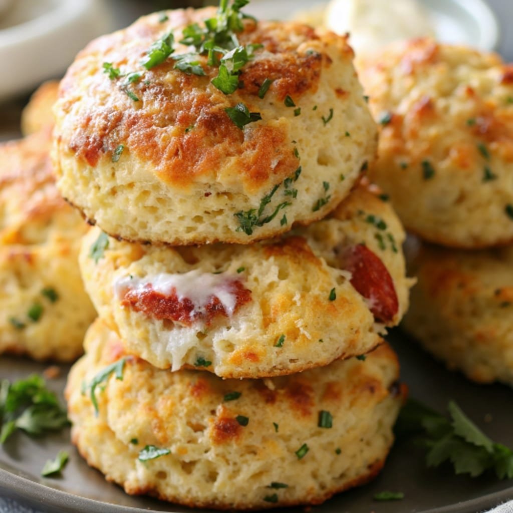 breakfast protein biscuits on wooden board