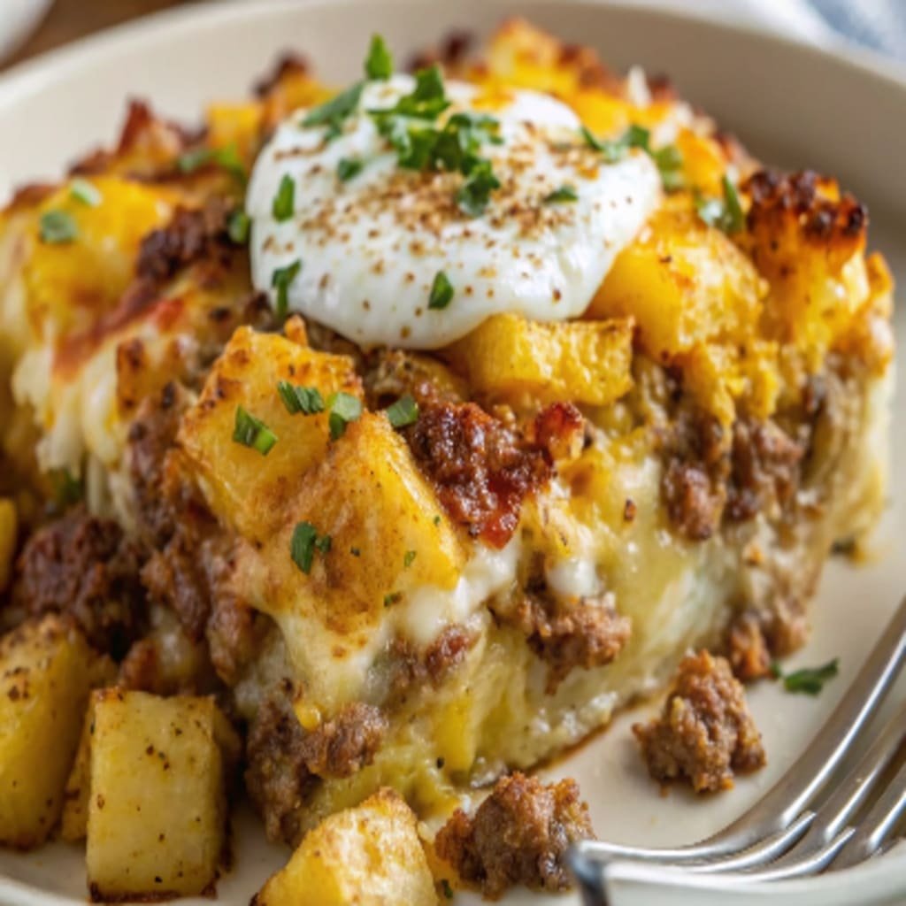 Cheesy Ground Beef & Potato Casserole – Cozy, Budget-Friendly Dinner 4 Cheesy Ground Beef & Potato Casserole