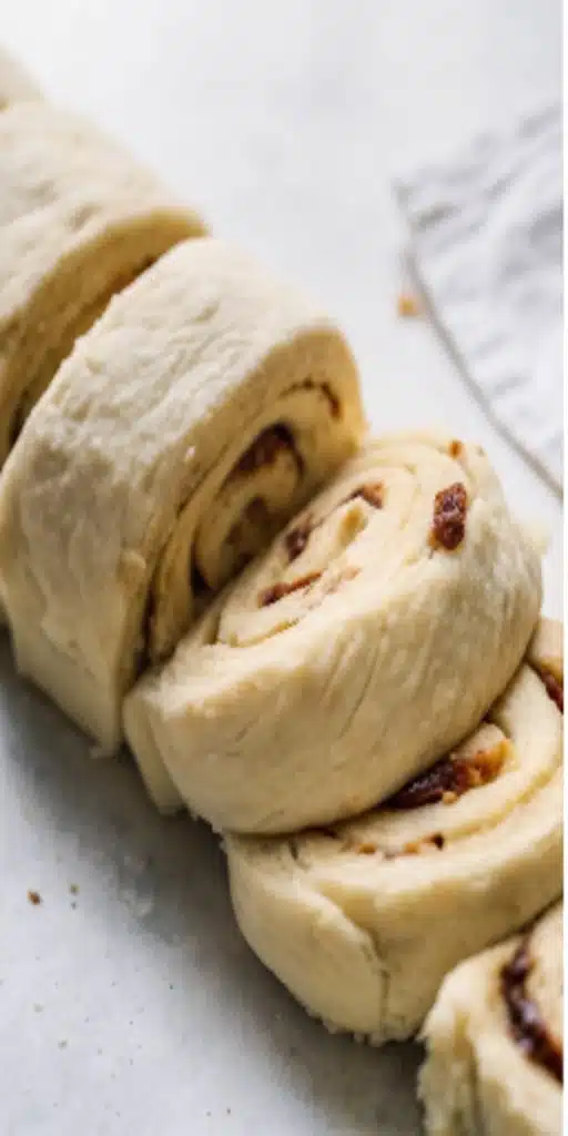 Soft & Gooey Homemade Cinnamon Rolls – With Easy Cream Cheese Icing cinnamon rolls floss cutting step