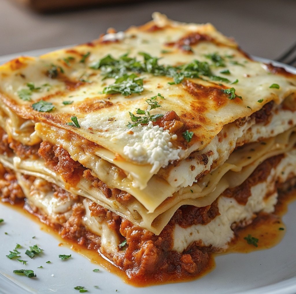 classic lasagna recipe with ricotta cheese slice