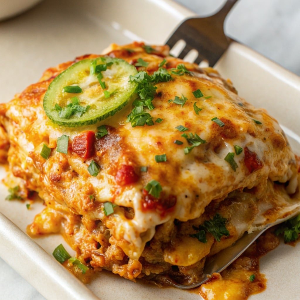  Easy Chicken Burrito Casserole with melted cheese and cilantro
