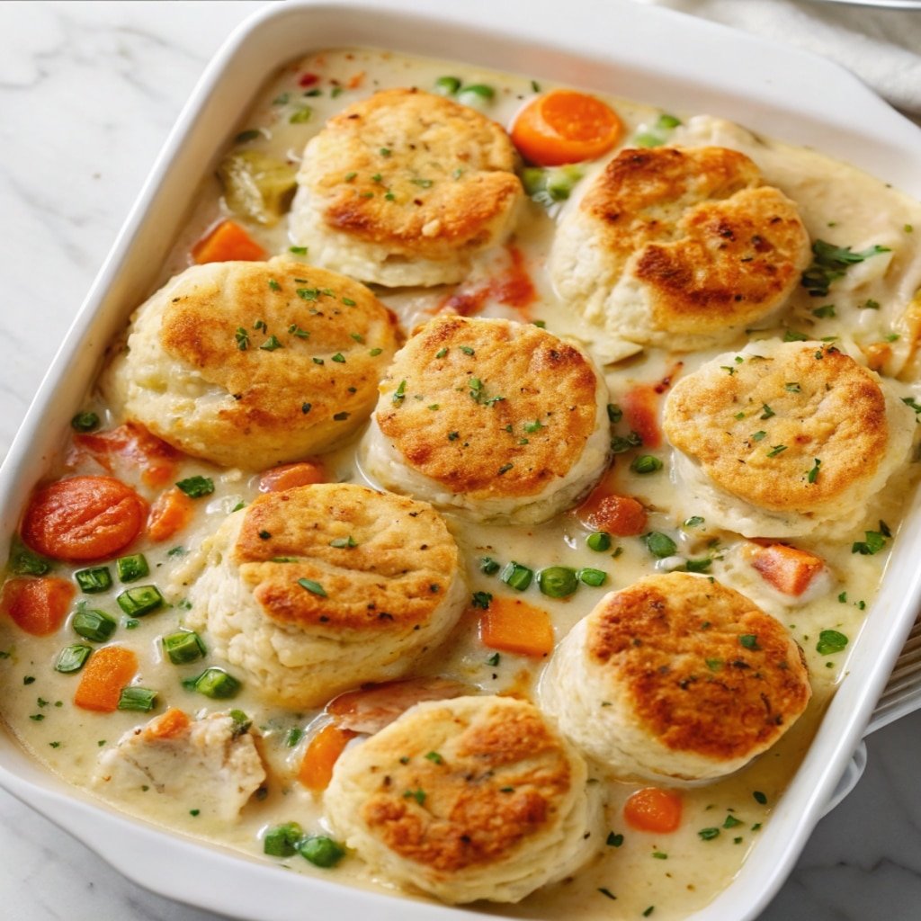 Easy Chicken Pot Pie with Biscuits