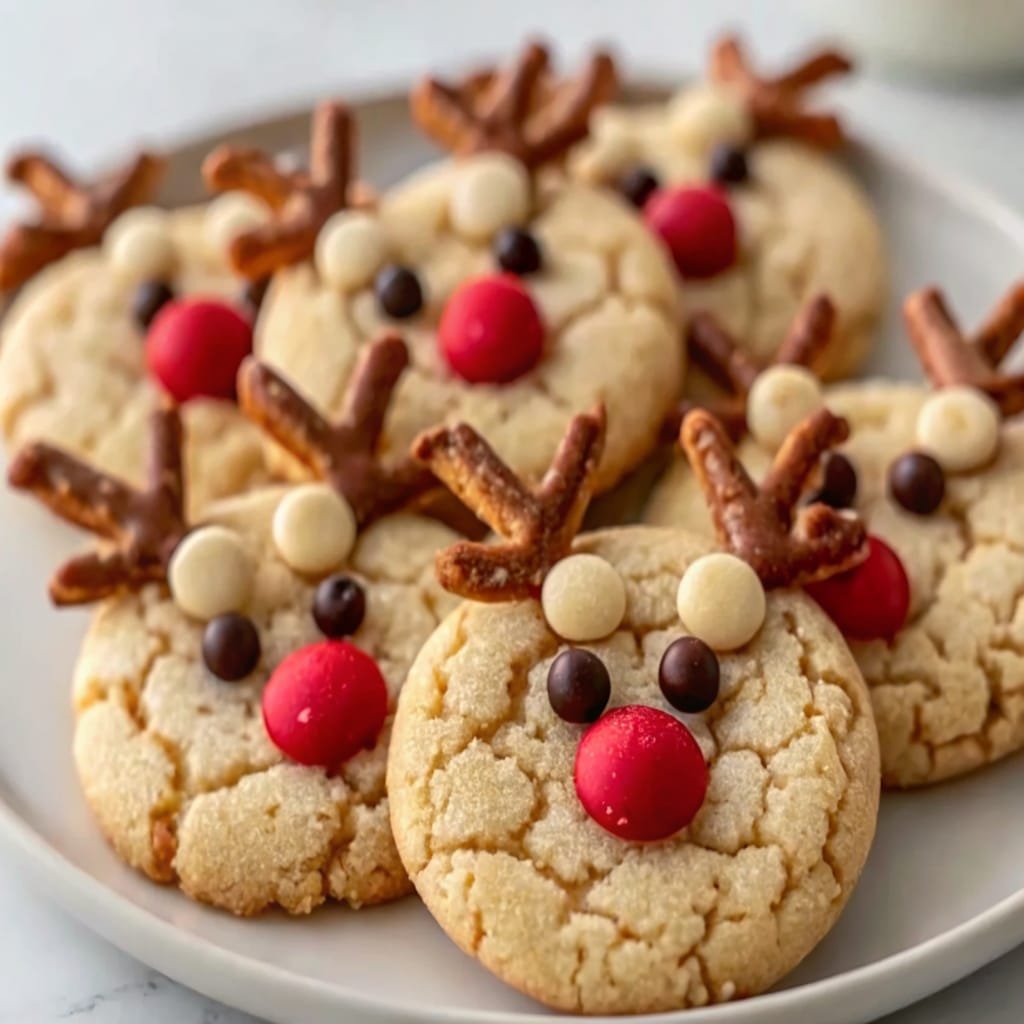 Easy Reindeer Cookies Easy Reindeer Cookies Holiday cookie platter featuring Easy Reindeer Cookies