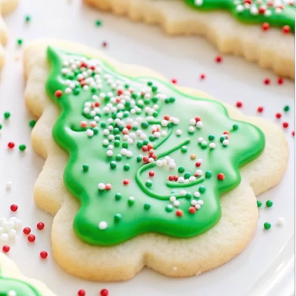 Easy Sugar Cookie Icing Recipe for Beautifully Decorated Cookies Easy Sugar Cookie Icing Decorated sugar cookies with smooth green icing and vibrant sprinkles
