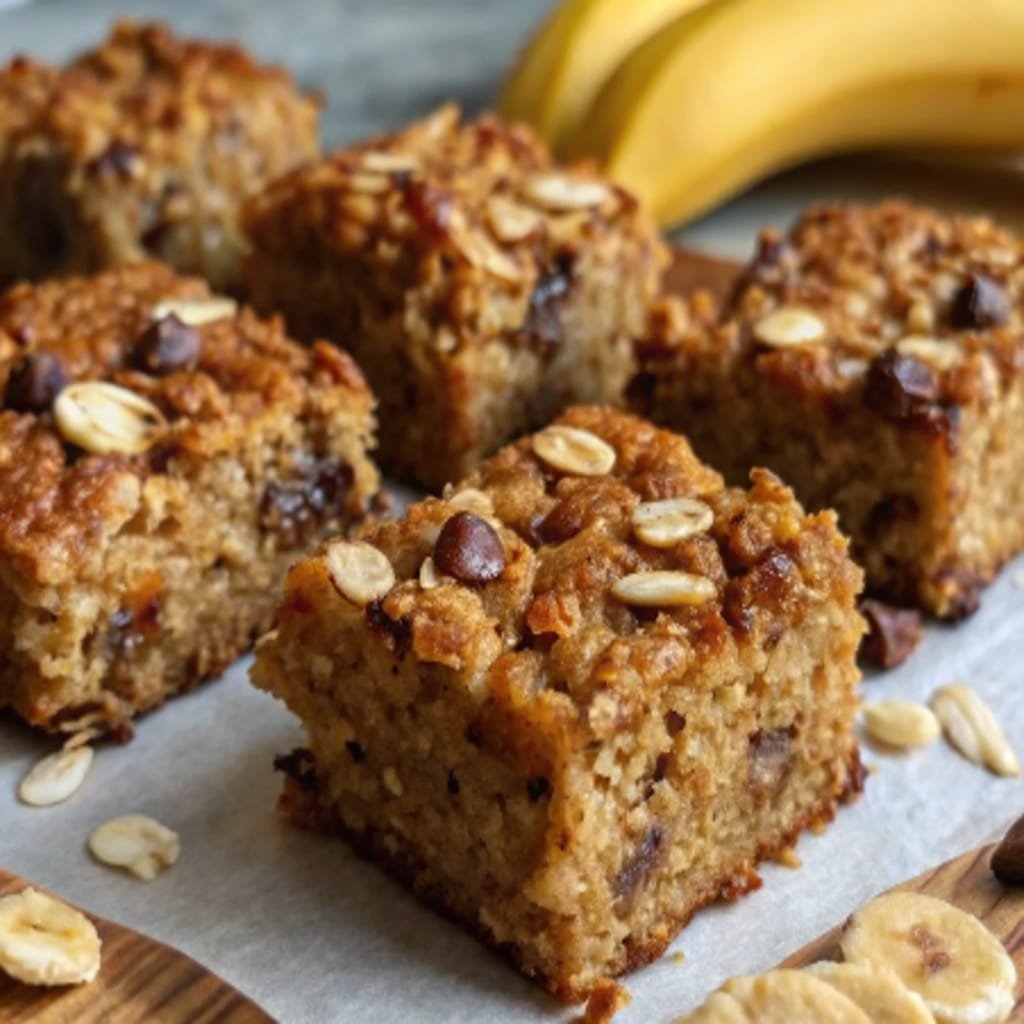 Energizing Banana Oatmeal Bars – Happy, Healthy Make-Ahead Breakfast 4 baked energizing banana oatmeal bars