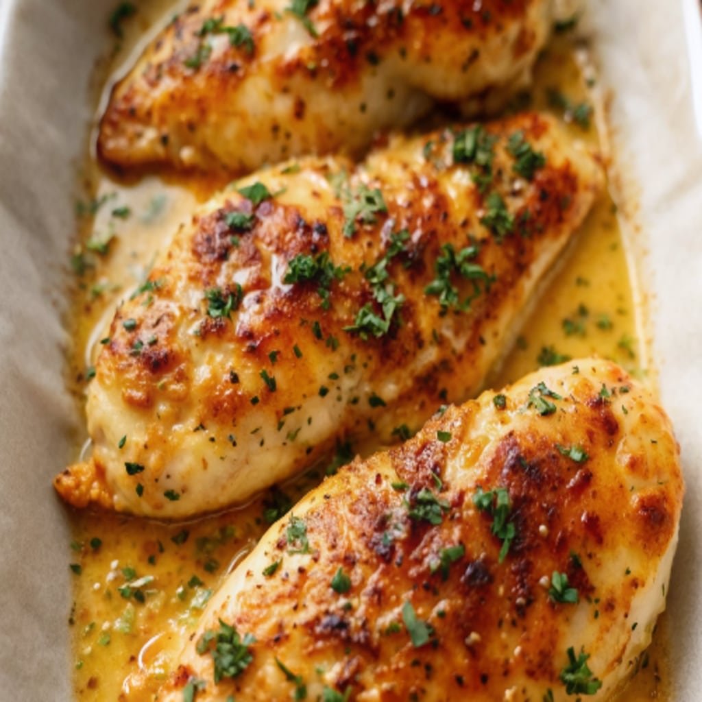 Butter Baked Chicken Breasts with parsley and lemon