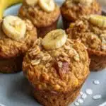 healthy banana oatmeal muffins