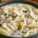 Heavenly White Chicken Lasagna Soup: The Creamiest One-Pot Meal Heavenly White Chicken Lasagna Soup Heavenly White Chicken Lasagna Soup garnished with fresh herbs