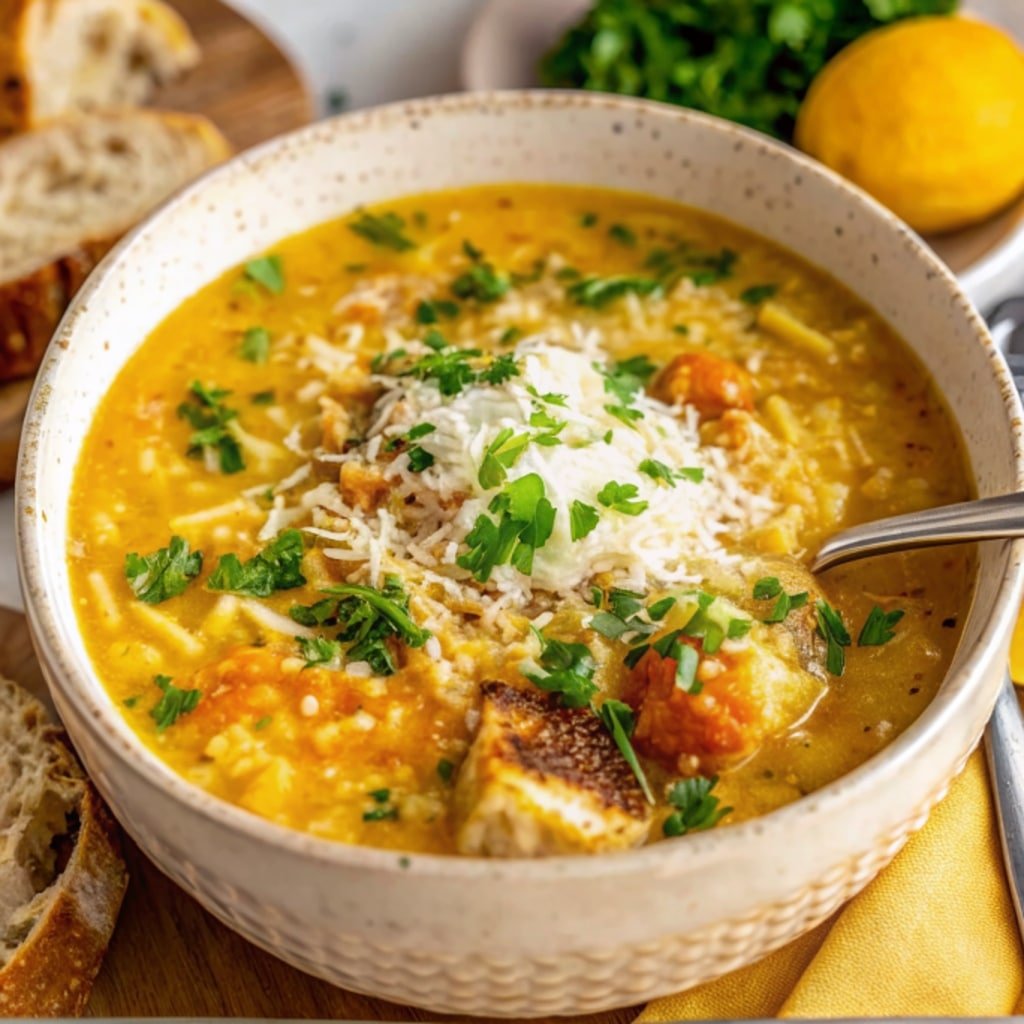 Italian Penicillin Soup – 7 Healing Secrets for Cold Season Comfort 4 Bowl of Italian Penicillin Soup served with bread and lemon