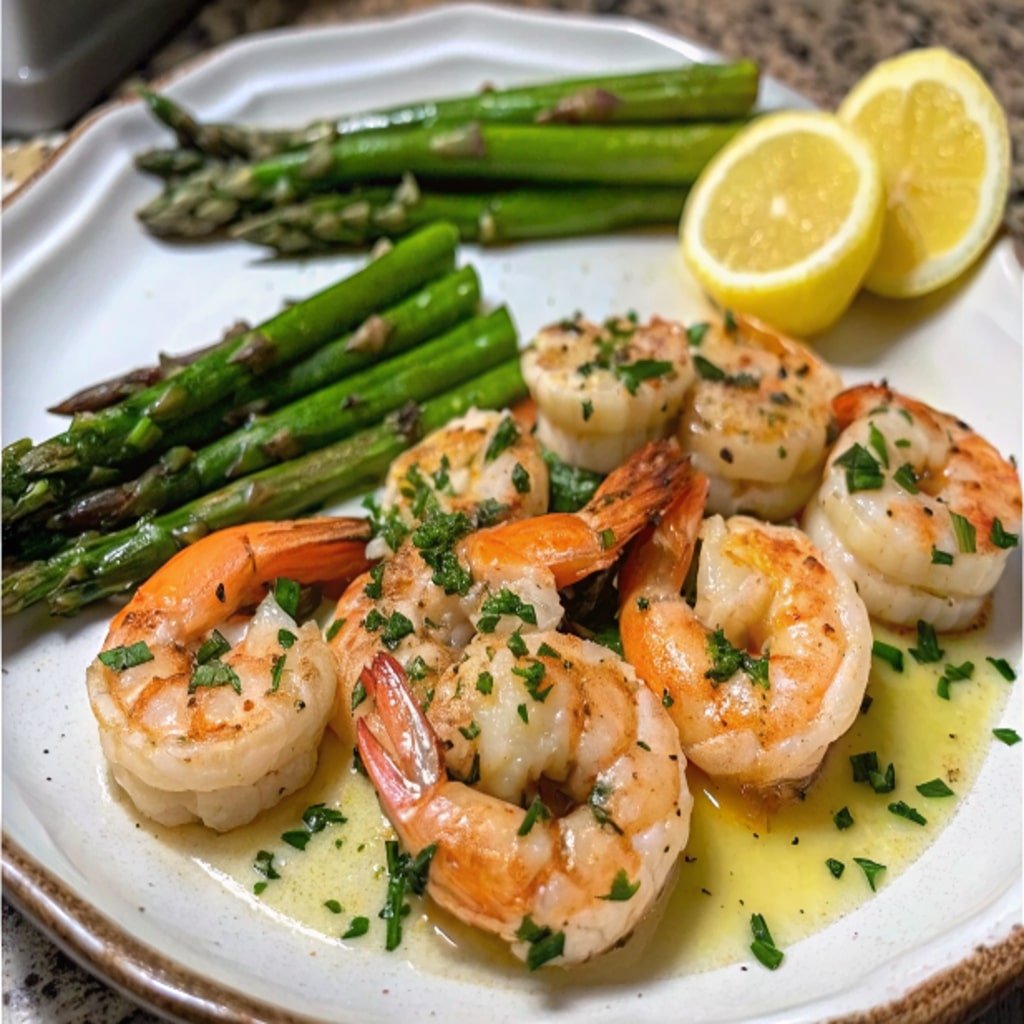 Lemon Garlic Shrimp and Asparagus