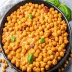 Marry Me Chickpeas in creamy tomato sauce with spinach and basil