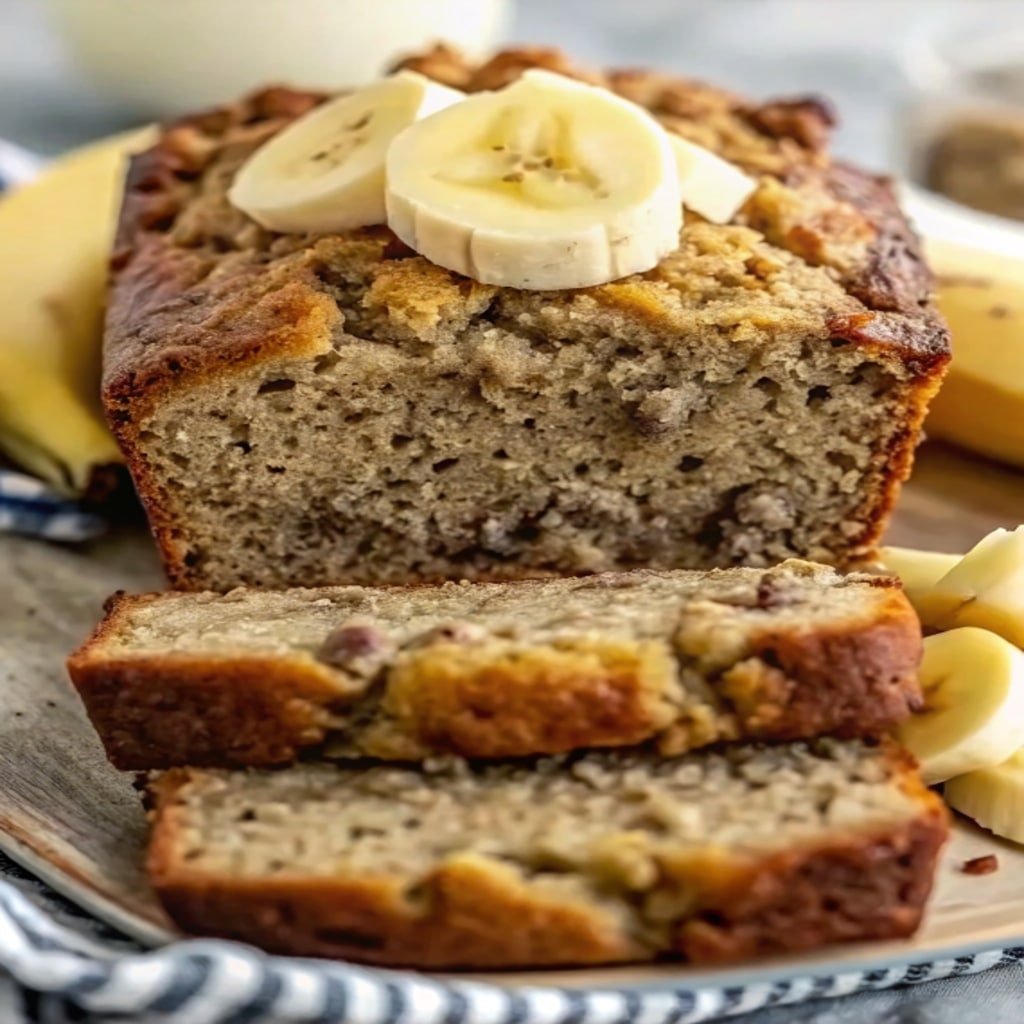 moist one bowl banana bread loaf