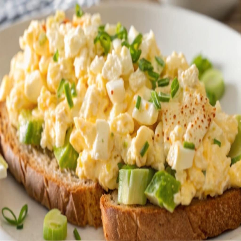 cottage cheese egg salad sandwich on toast