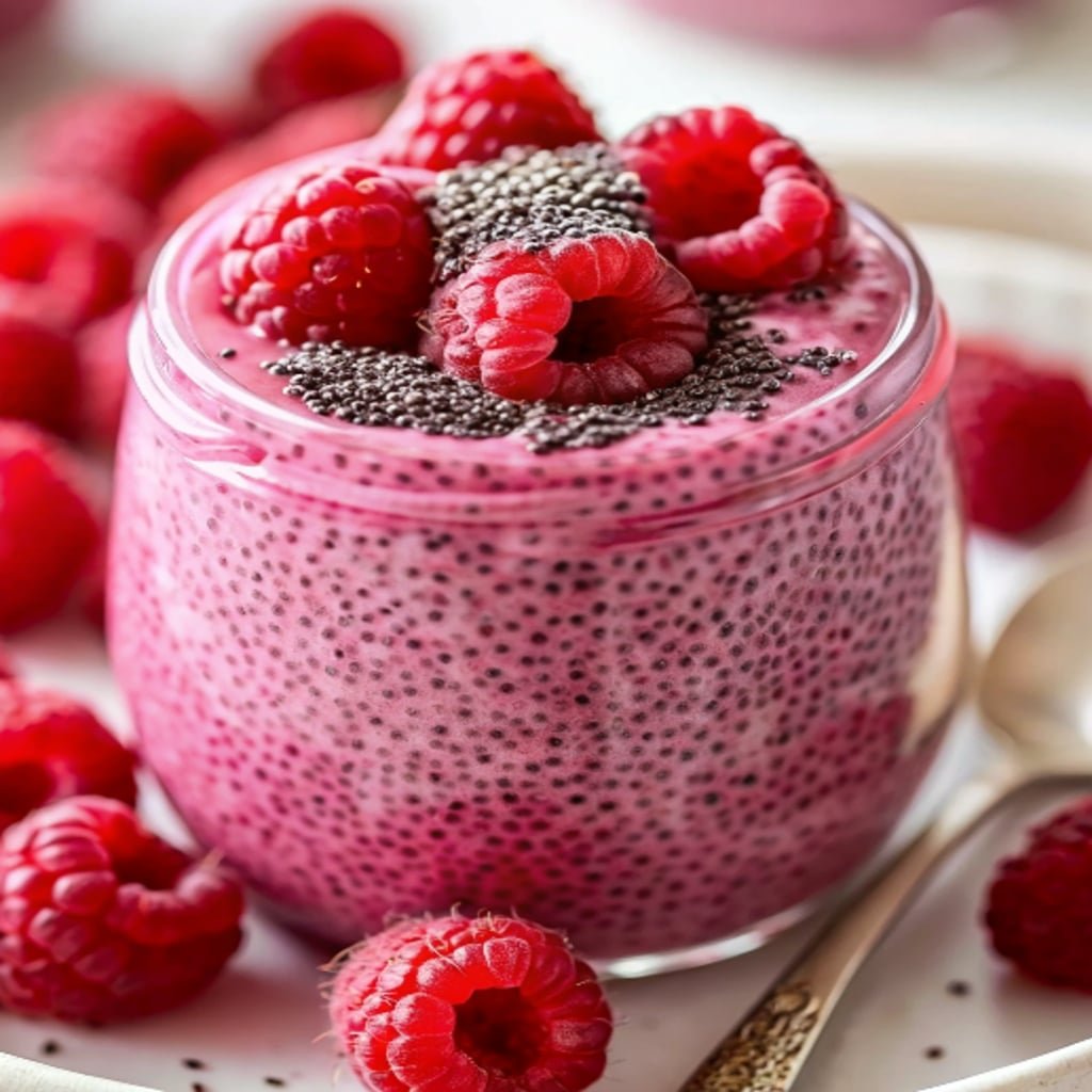 Raspberry Chia Pudding: Creamy, Pretty, 5-Min Healthy Breakfast 4 Bowl of raspberry chia pudding with berries