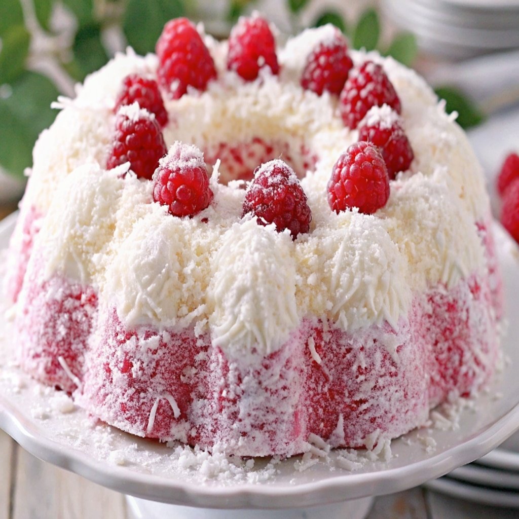Ultimate Christmas Dessert Collection: Festive Sweets to Delight Your Holiday Table raspberry coconut snowball cake pillar