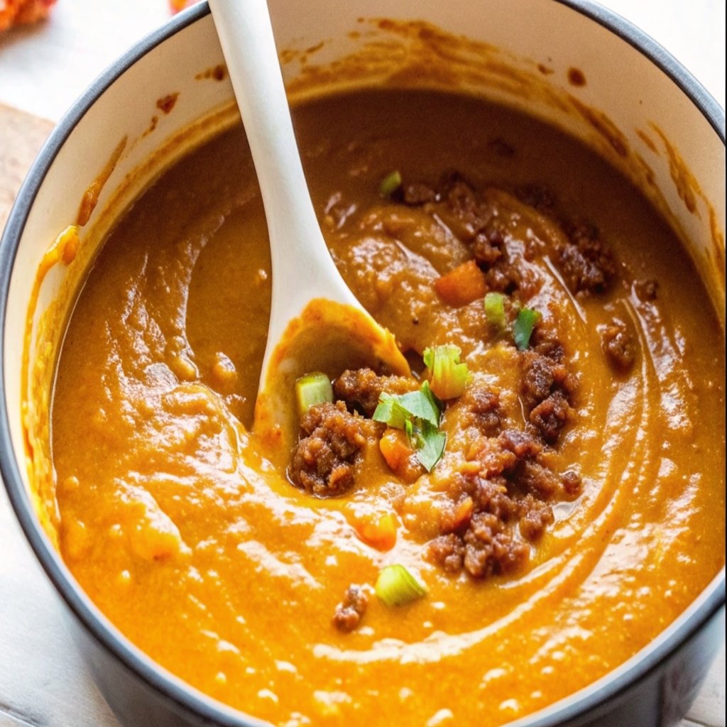 Spicy Chorizo Pumpkin Soup