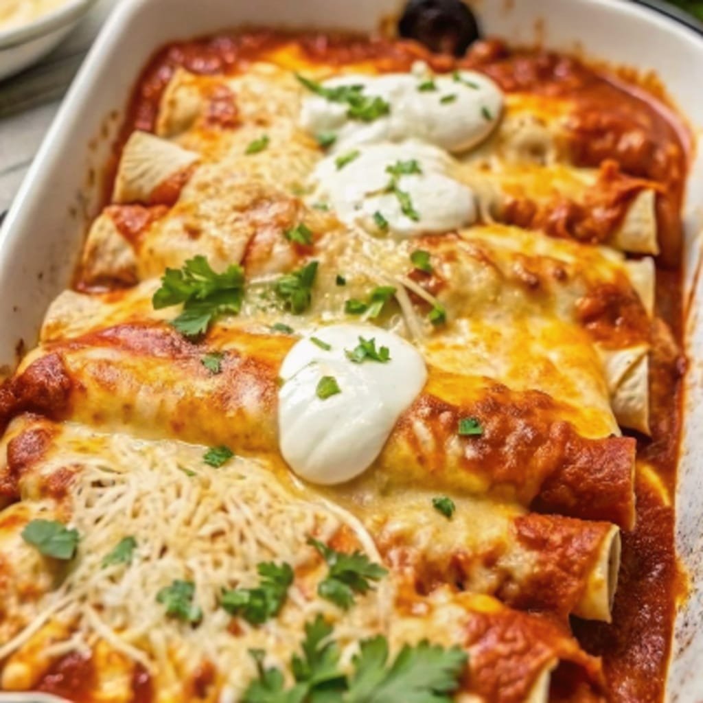 Ultimate Quick and Easy Chicken Enchiladas Ultimate Quick and Easy Chicken Enchiladas Ultimate Quick and Easy Chicken Enchiladas with cheese and enchilada sauce