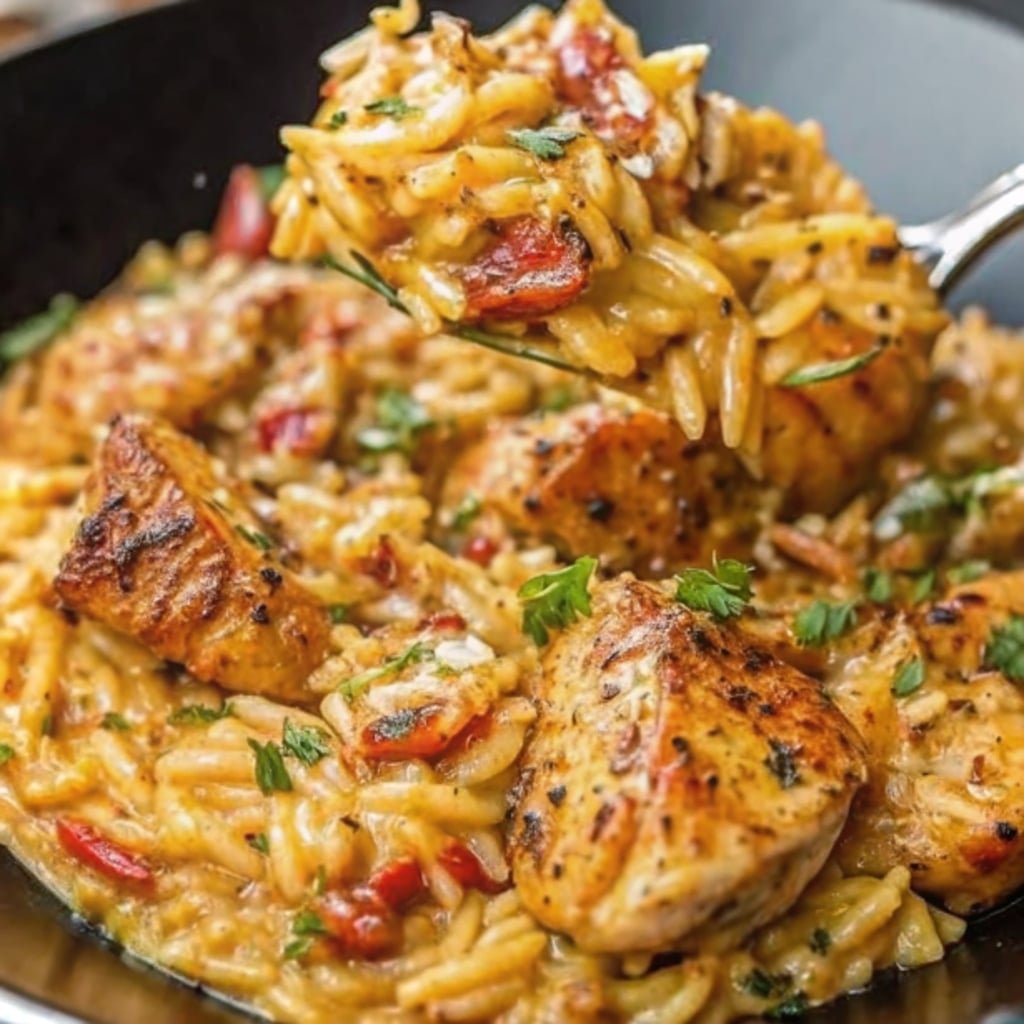 Cajun Chicken Alfredo Orzo