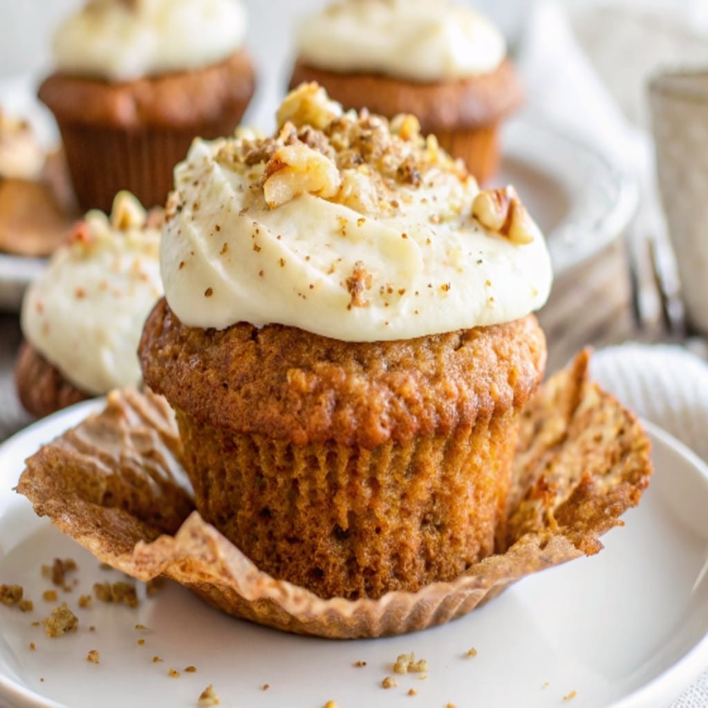 Carrot Cake Muffins with Creamy Frosting
